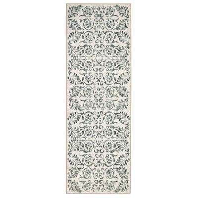 Vintage Scroll Green Eco-Washable Runner 5