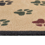 Close up of Hug Rug beige wipe your paws washable doormat texture and pattern
