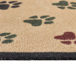 Close up of Hug Rug beige wipe your paws washable doormat texture and pattern