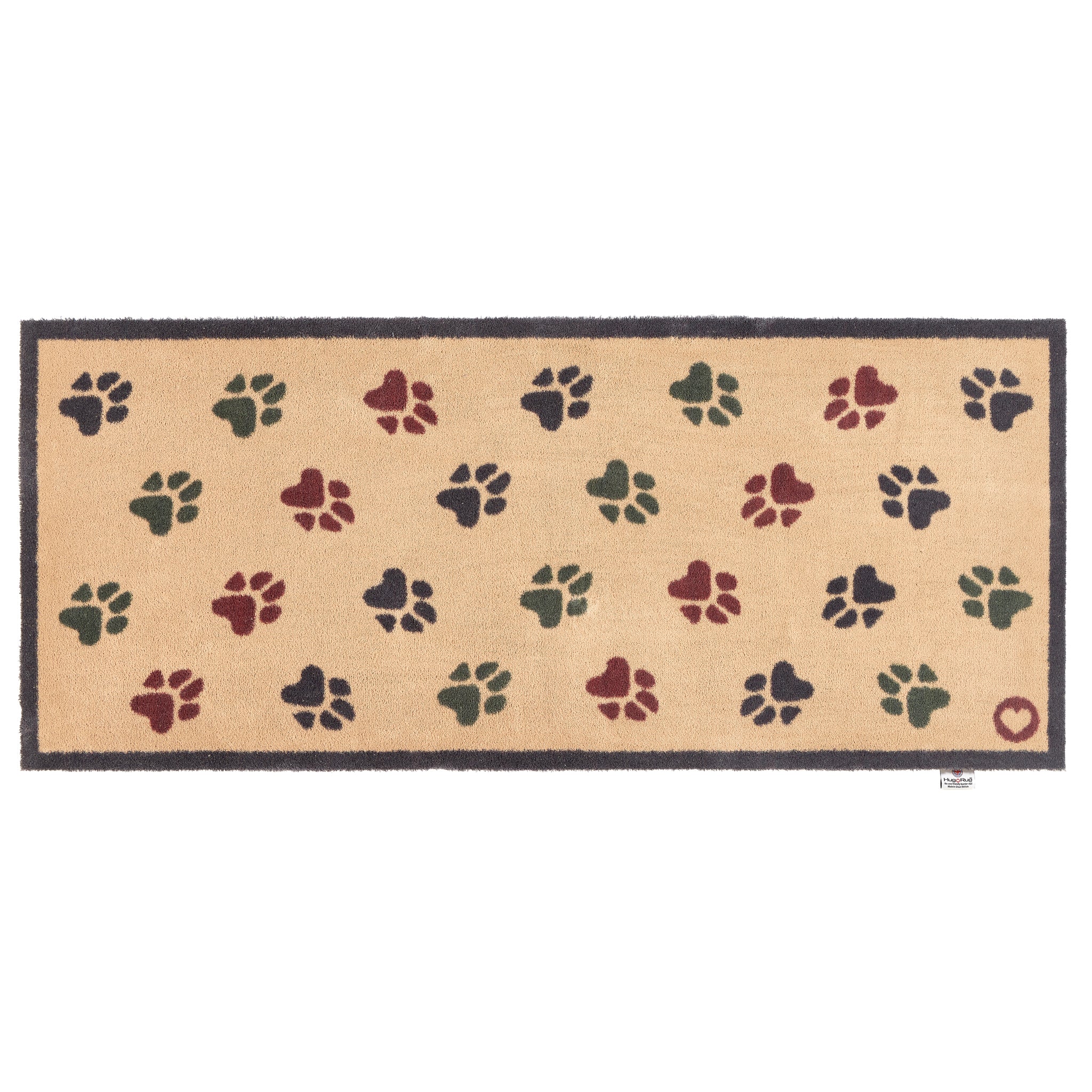 Overhead of Hug Rug beige wipe your paws washable runner
