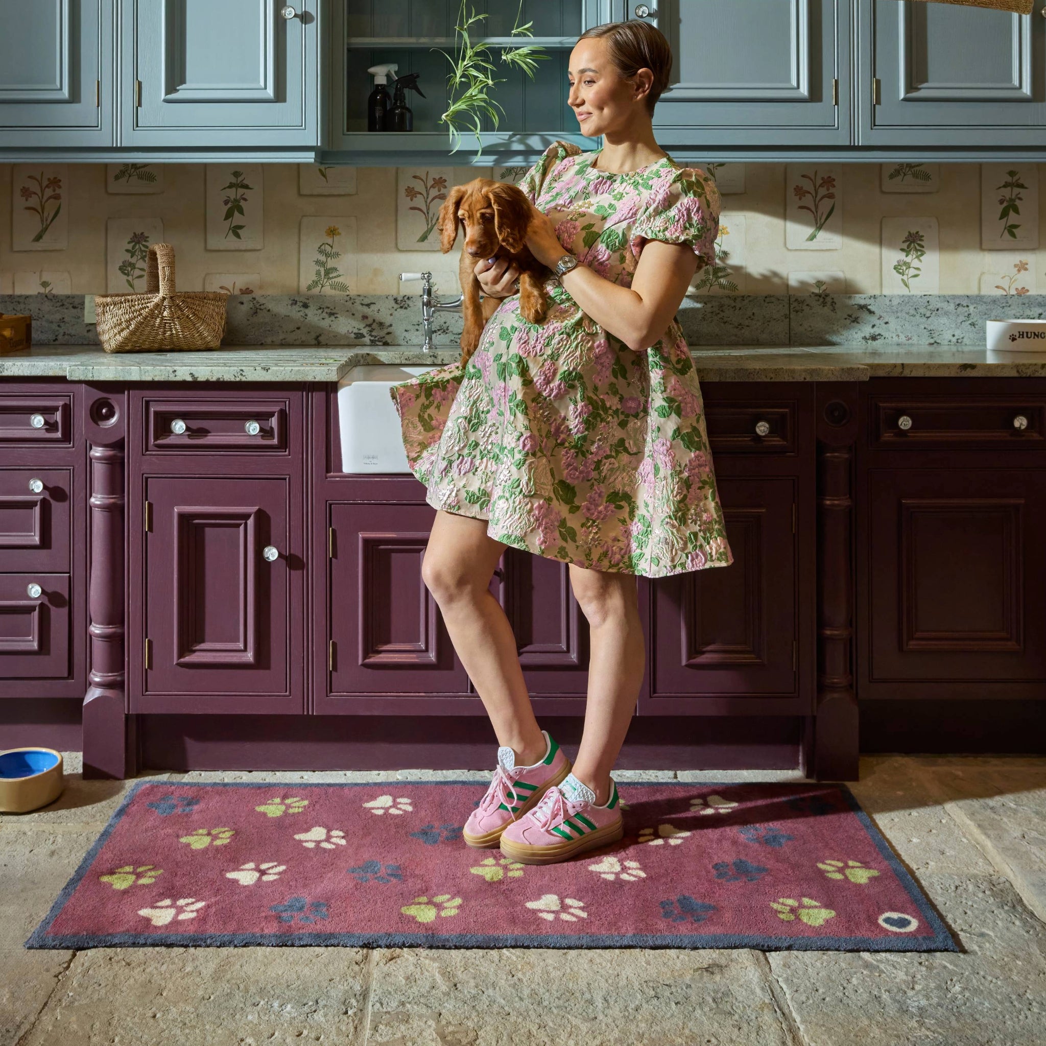 Hug Rug Burgundy Wipe Your Paws Washable Kitchen Runner
