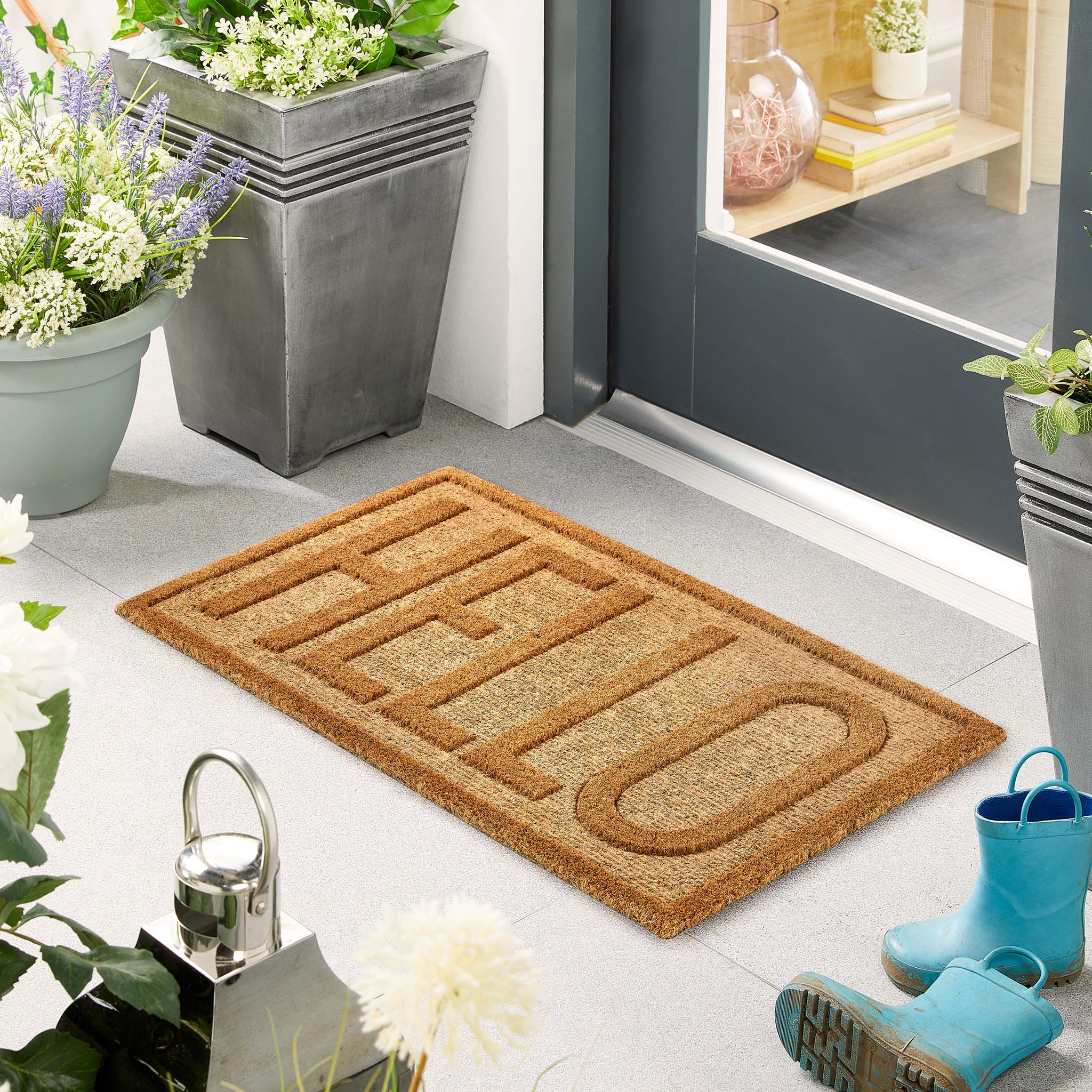 Embossed Coir Hello Doormat 2