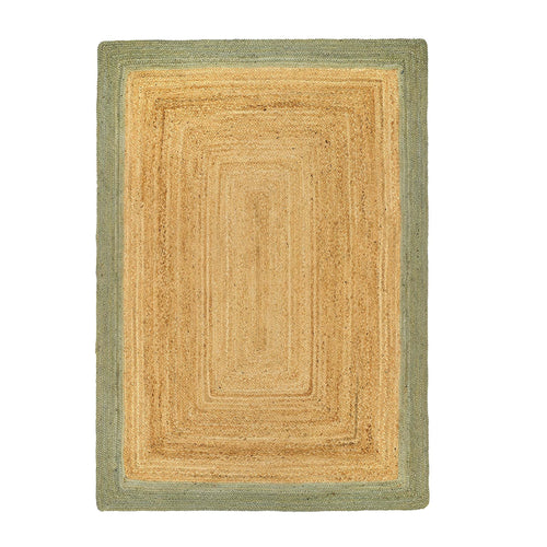 Jute Border Rug Sage Green