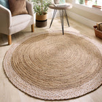Jute Border Rug Natural White 4