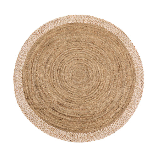 Jute Border Rug Natural White