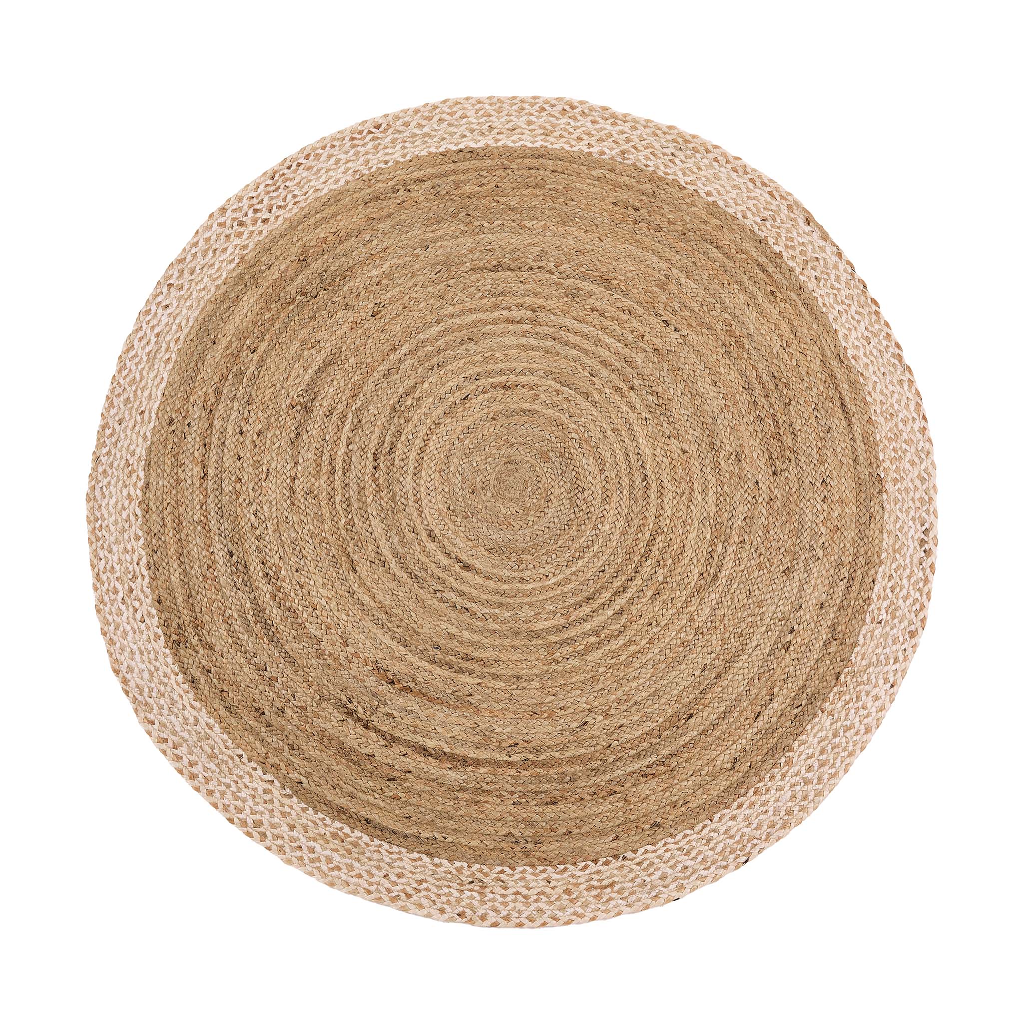 Jute Border Rug Natural White 10