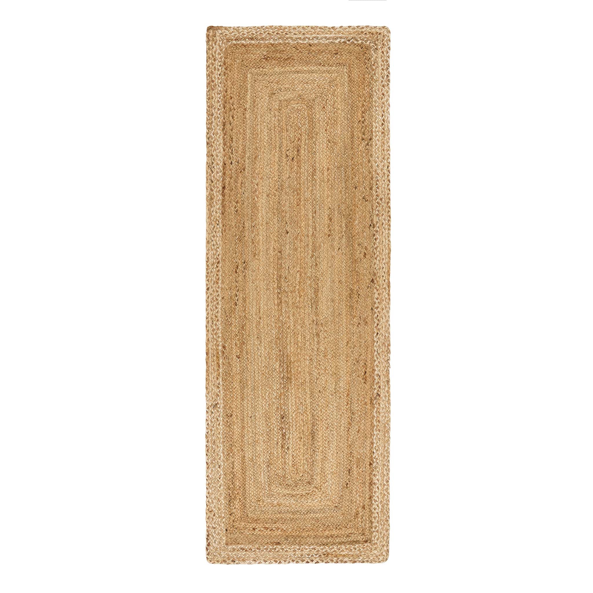 Jute Border Runner Natural White 9