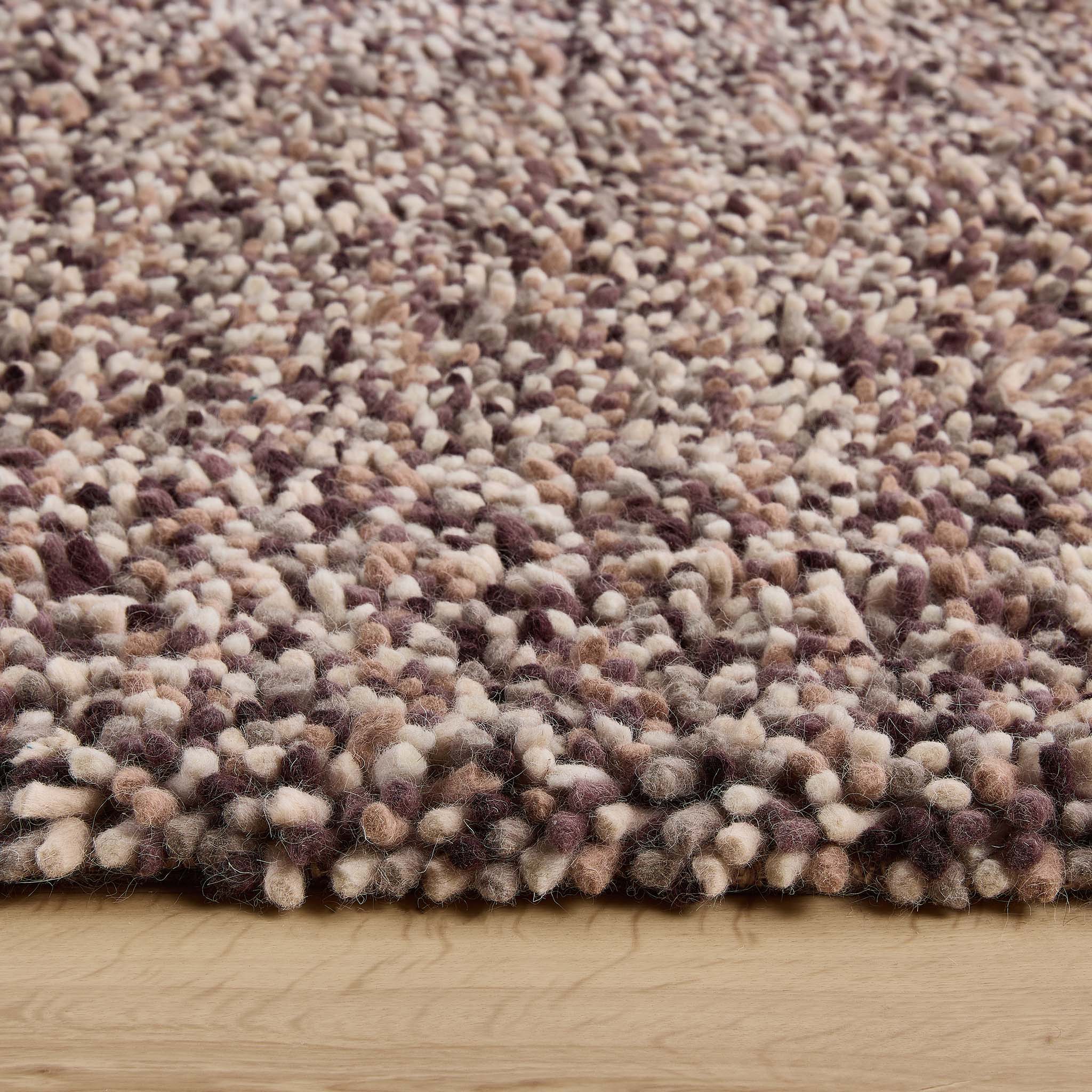Rocks Shaggy Wool Rug Natural 4