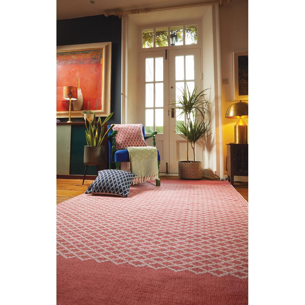 Trellis Cushion Coral Pink 2