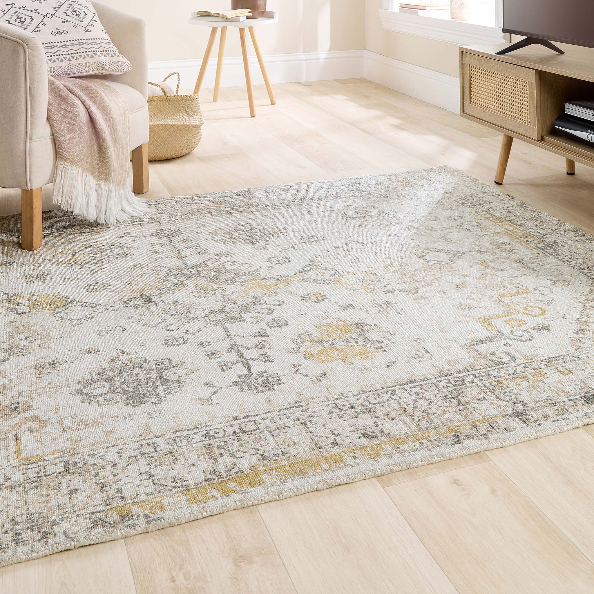 Vogue Rug Light Grey/Ochre