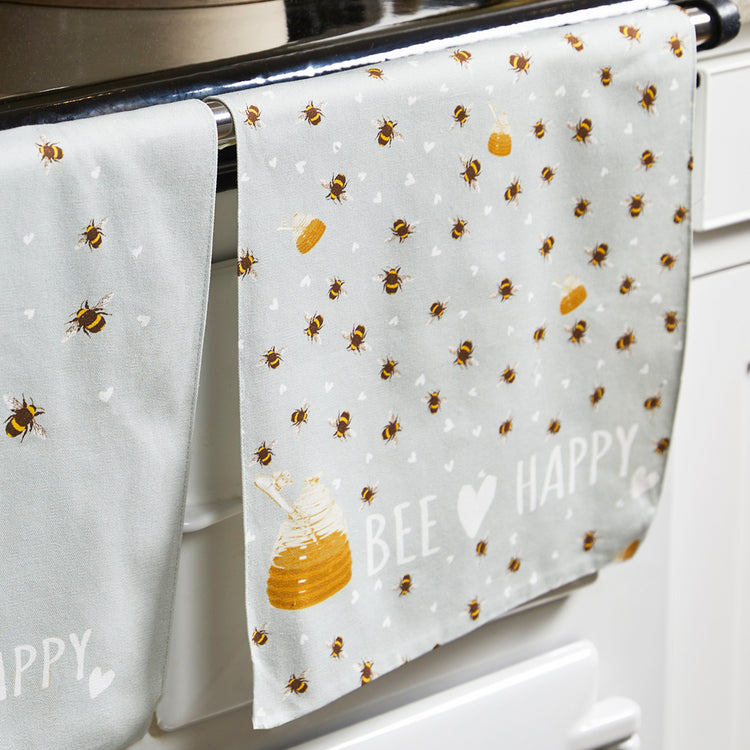 Bumble Bee Linen Cotton Organic Kitchen Towels, Dish Tea Towel,gifts 