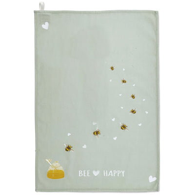 Bees - Tea Towel Design 1 - Sage Green