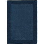 Borders Wool Rug Navy 1