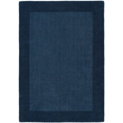 Borders Wool Rug Navy 1