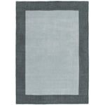 Borders Wool Rug Grey 1