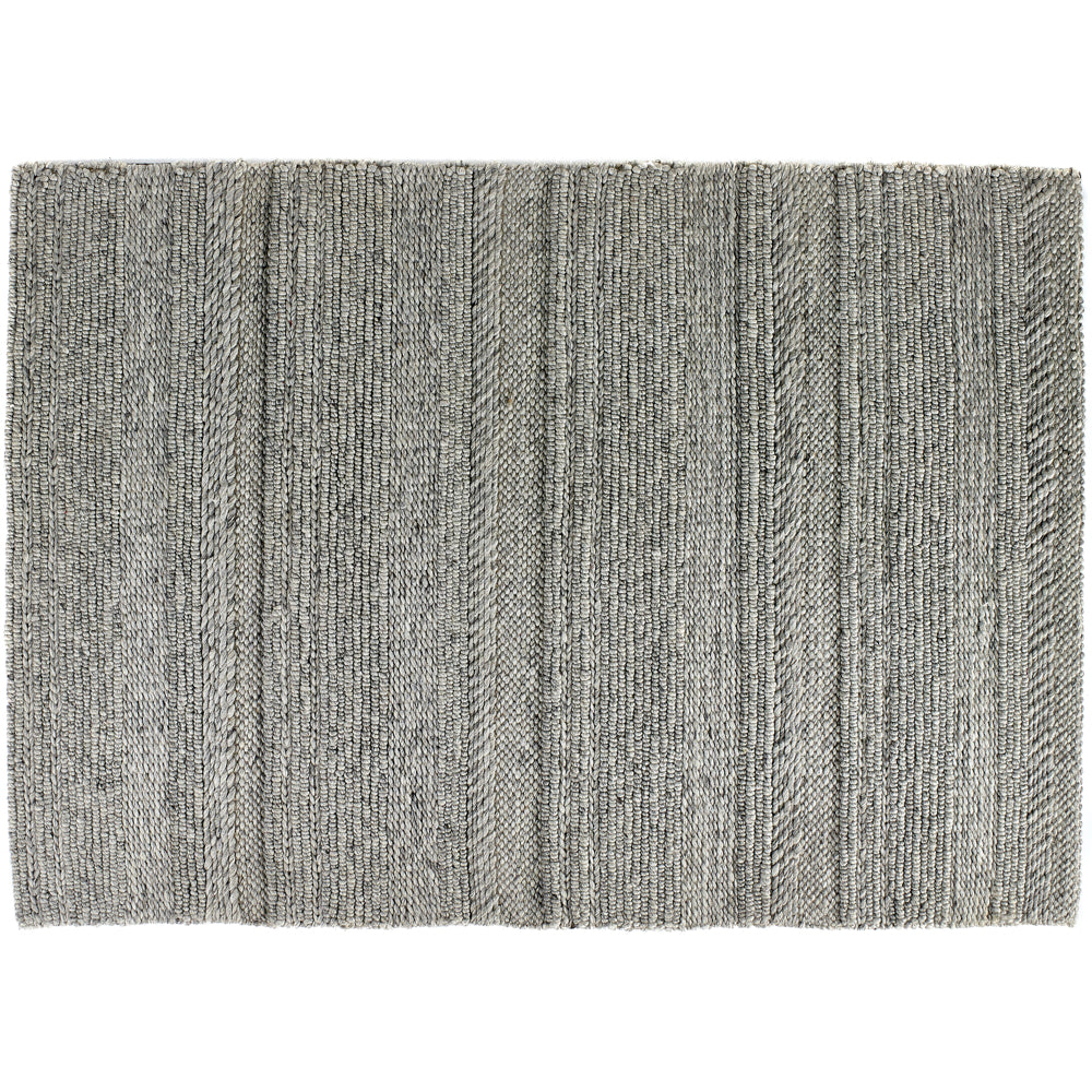 Chunky Knit Rug Grey/Natural
