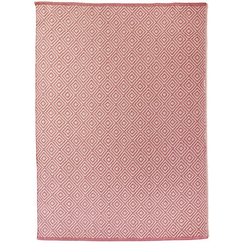 Diamond Washable Rug Coral Pink