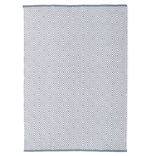 Diamond Washable Rug Denim Blue