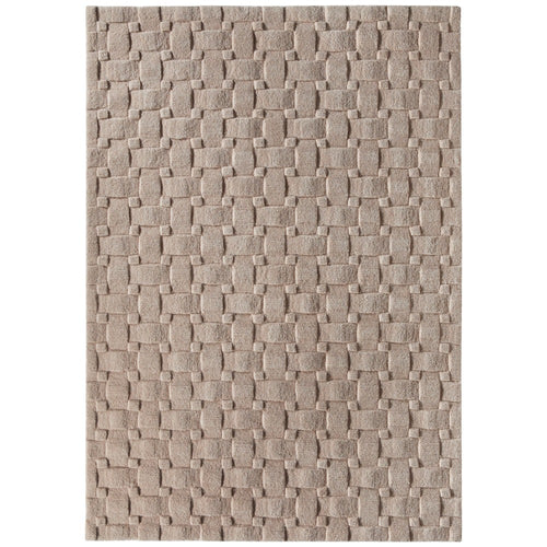 Basketweave 3D Rug Blush