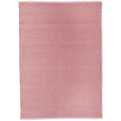 Herringbone Washable Rug Coral Pink 1