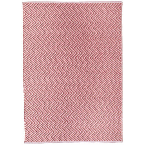 Herringbone Washable Rug Coral Pink