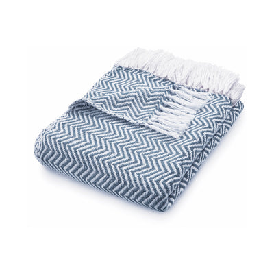 Herringbone Throw Denim Blue