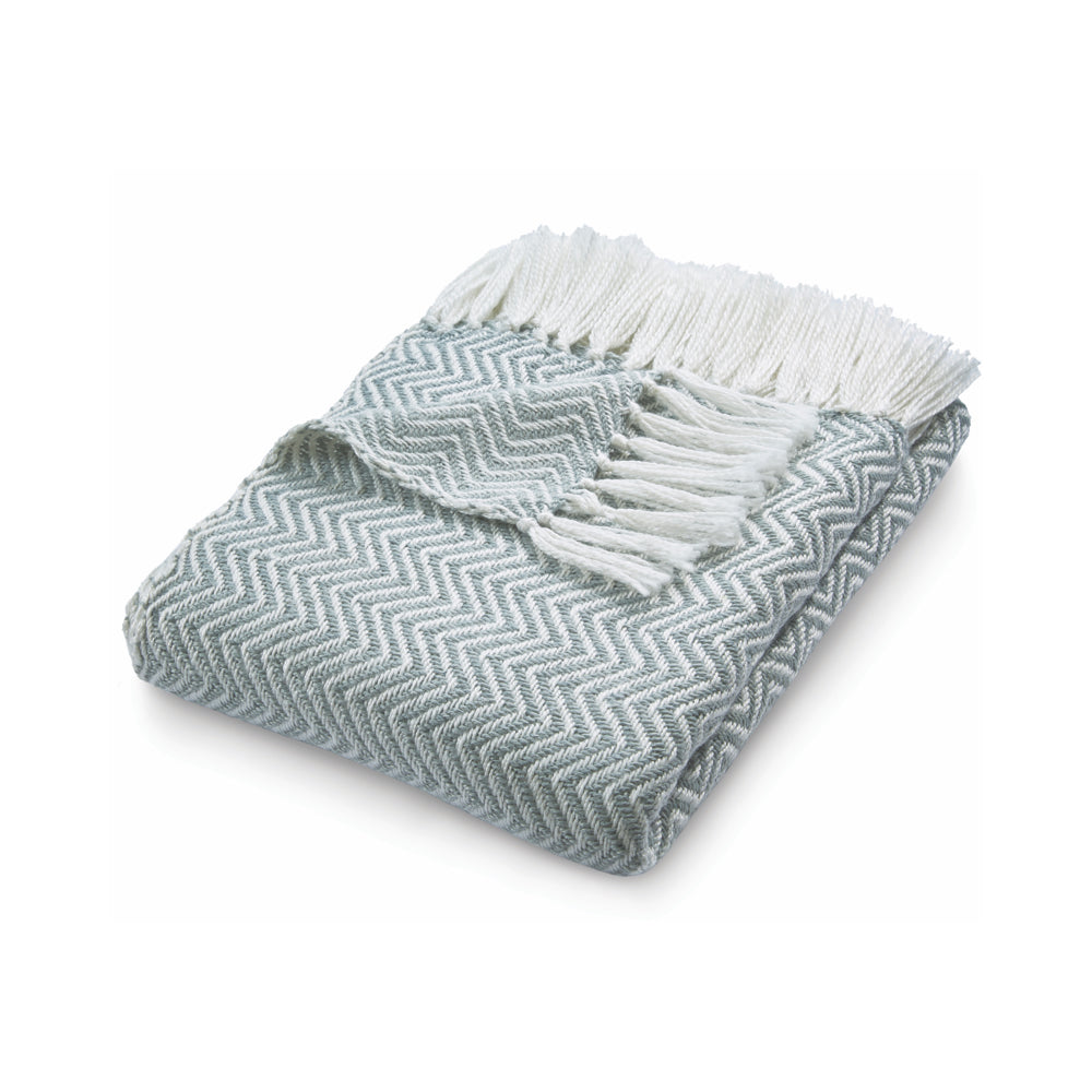 Herringbone Throw Sky Grey