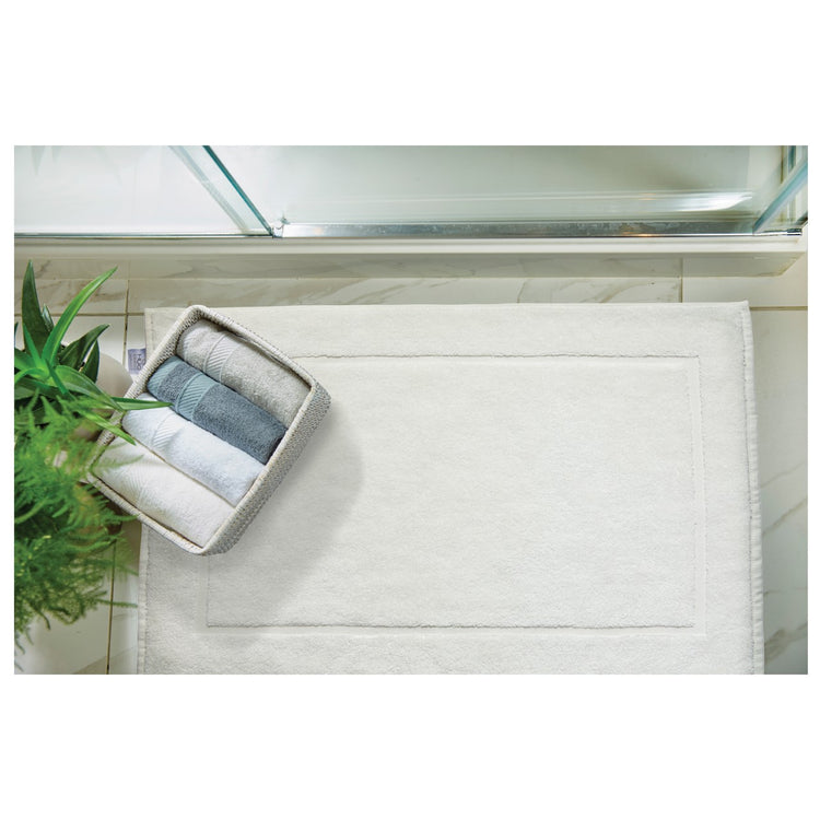 Anti Slip 100% Cream Cotton Bath Mat- Long Bath Mat - 50 x 80 cm 1