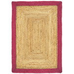 Jute Border Rug Raspberry 1