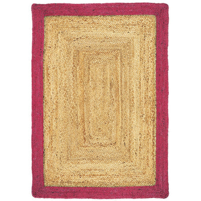 Jute Border Rug Raspberry