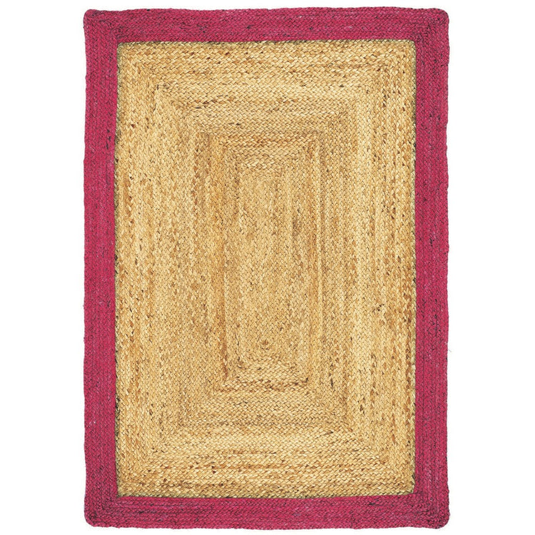 Jute Border Rug Raspberry