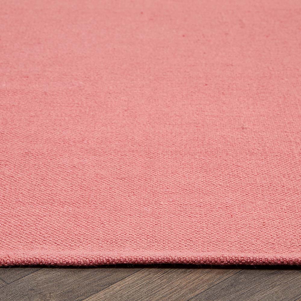 Plain Washable Rug Coral Pink