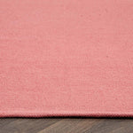 Plain Washable Rug Coral Pink