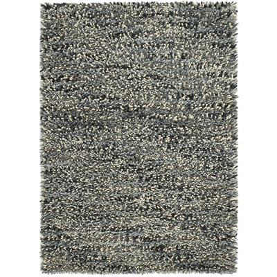 Rocks Shaggy Wool Rug Grey 1