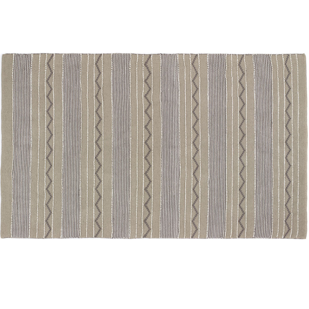 Rustic Stripe Washable Rug Natural/Brown