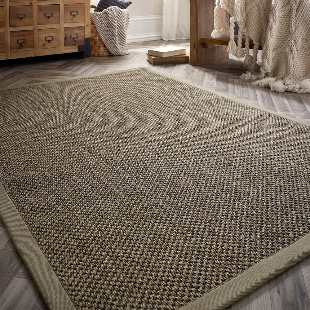 Sisal Rug Green with Sage Green Border