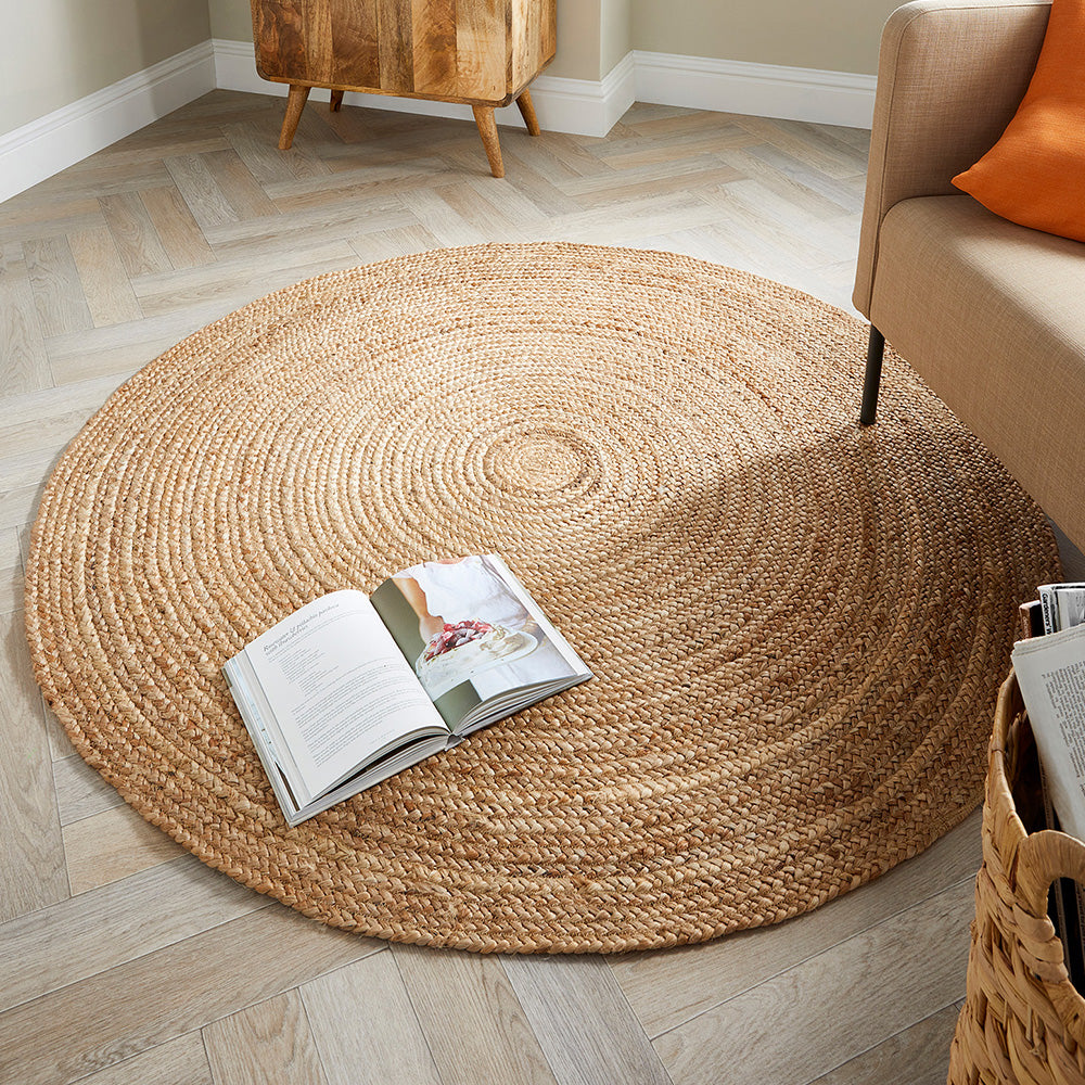 Jute Extra Rug Plain Circle Natural | Hug At Home